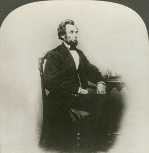 Een zeldzaam oud driedimensionaal portret van Abraham Lincoln door Keystone View Company